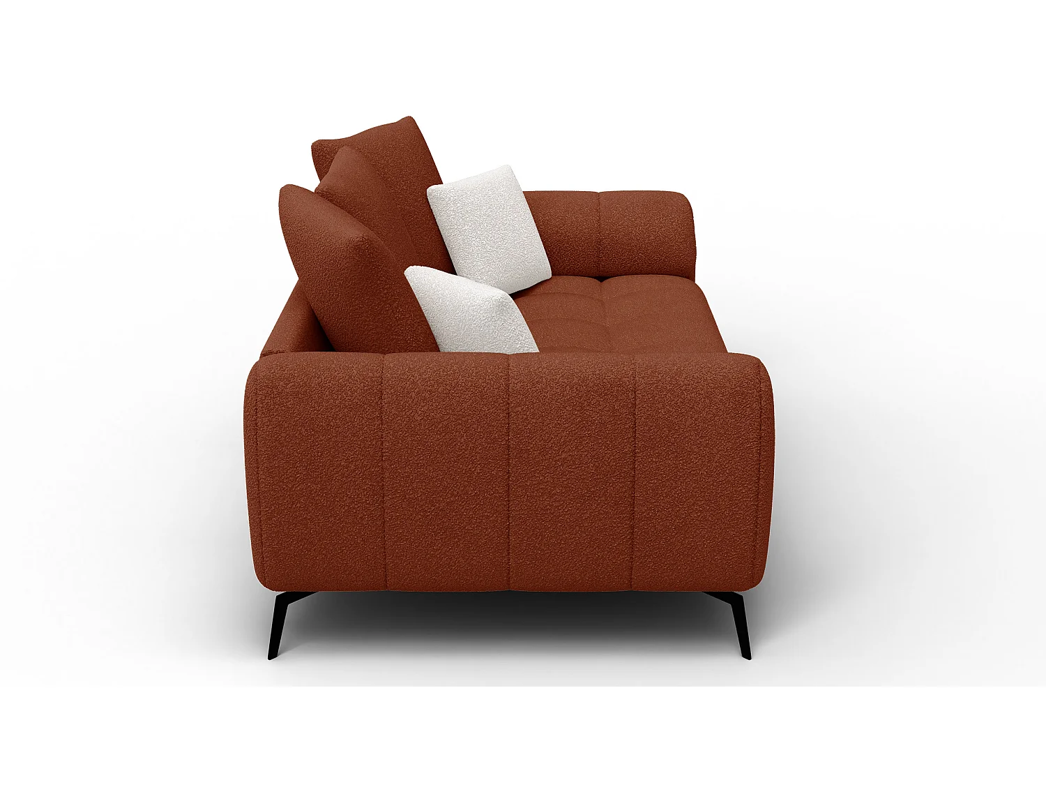 Canapé 2,5 places CALME, tissu orange foncé