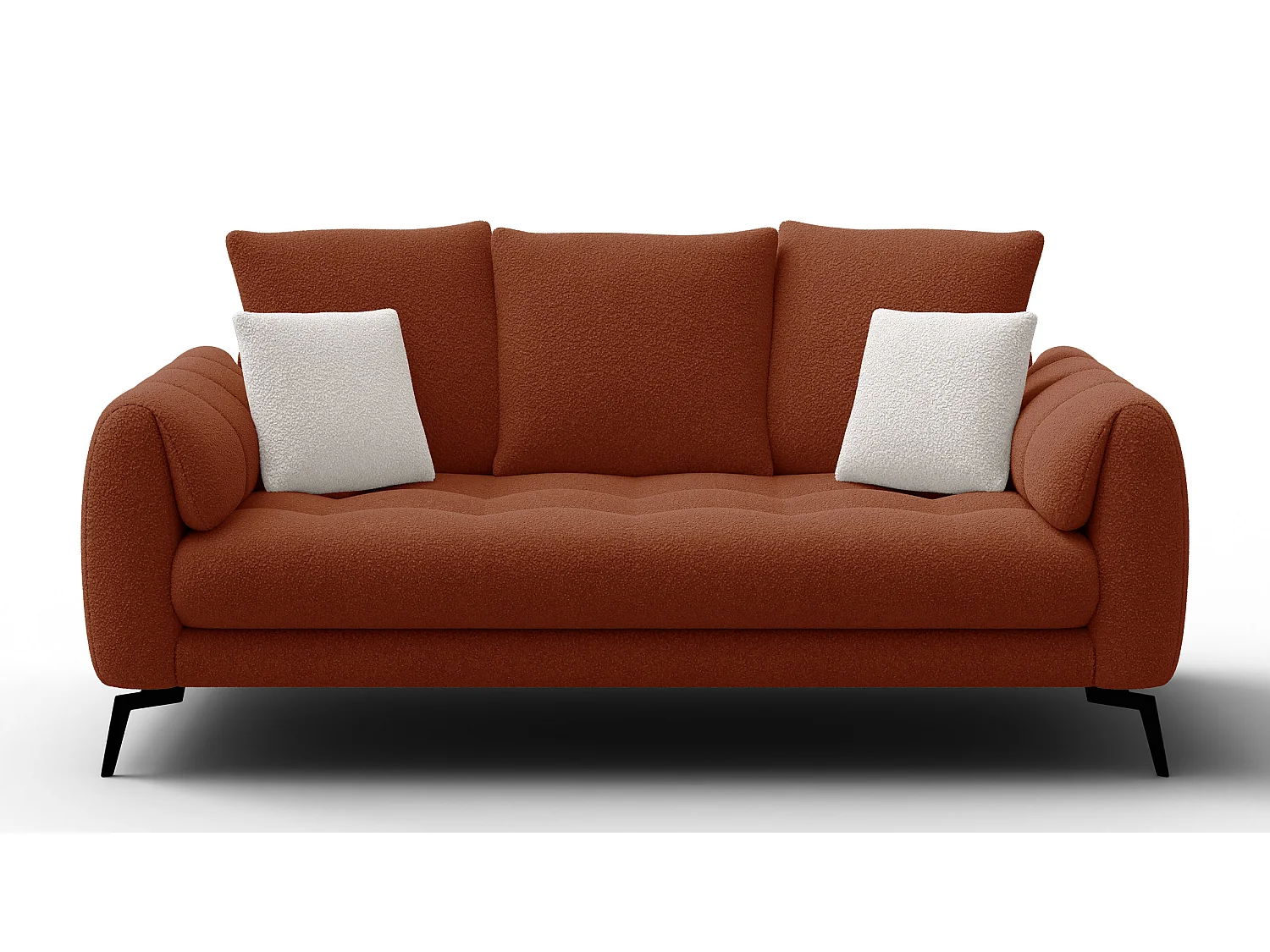 Canapé 2,5 places CALME, tissu orange foncé