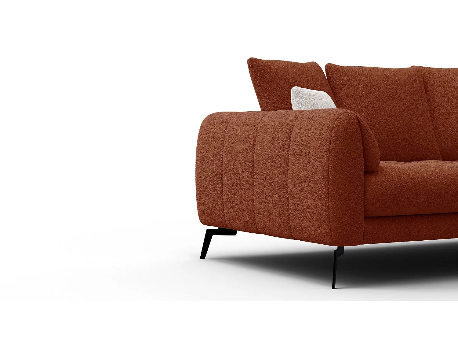 Canapé 2,5 places CALME, tissu orange foncé