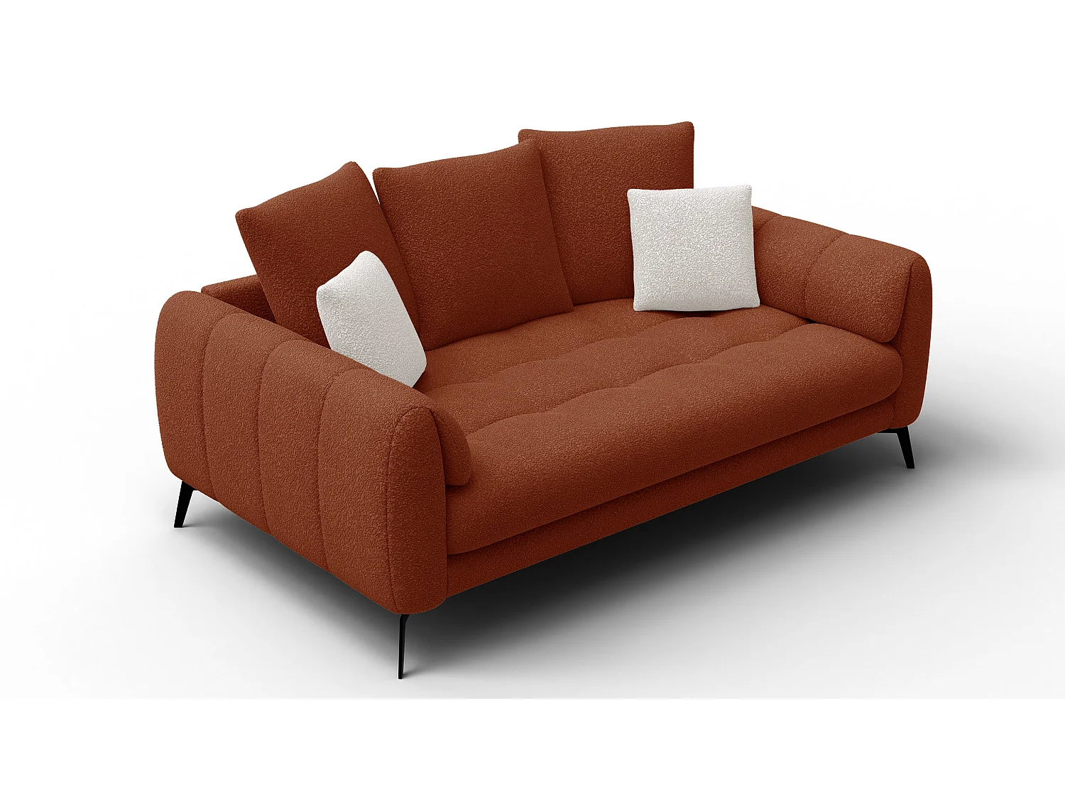 Canapé 2,5 places CALME, tissu orange foncé