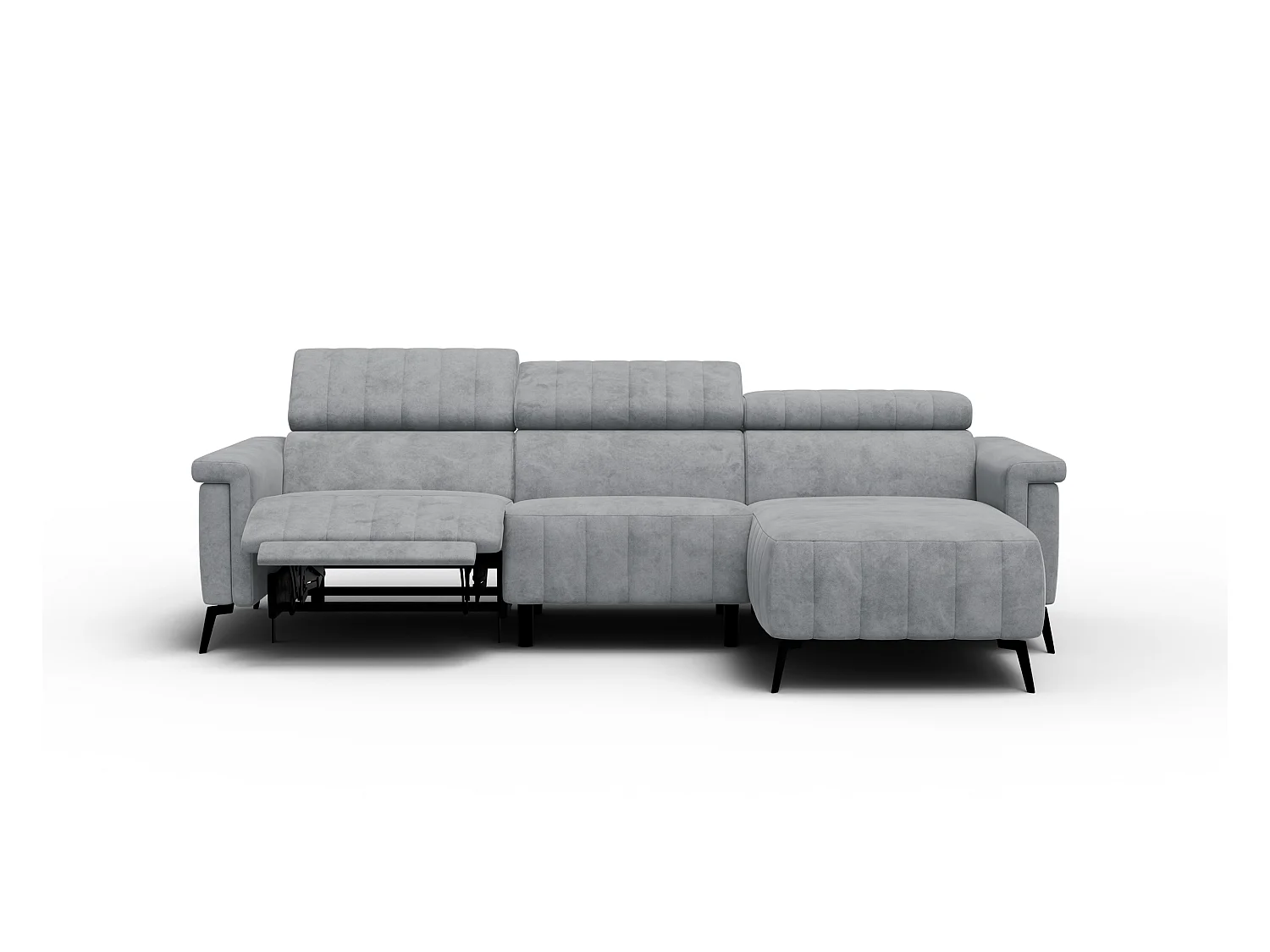 Canapé d'angle 4 places NORDEL, tissu gris