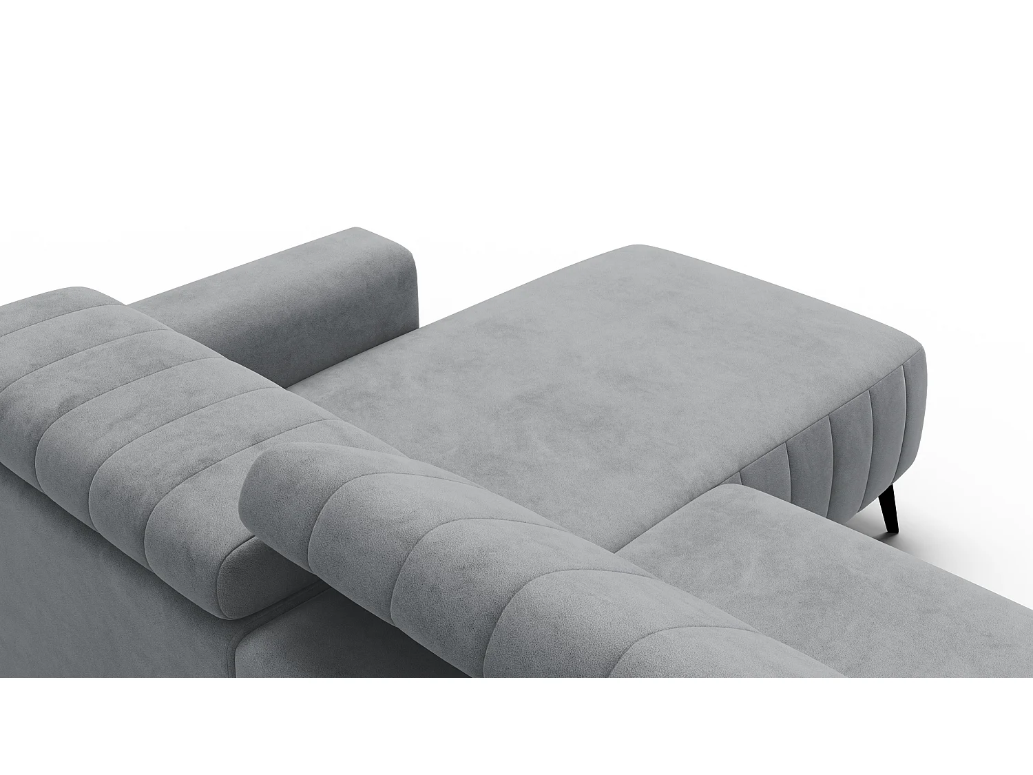 Canapé d'angle 4 places NORDEL, tissu gris