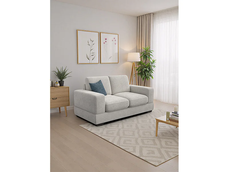 Canapé 2 places OTTO, tissu crème