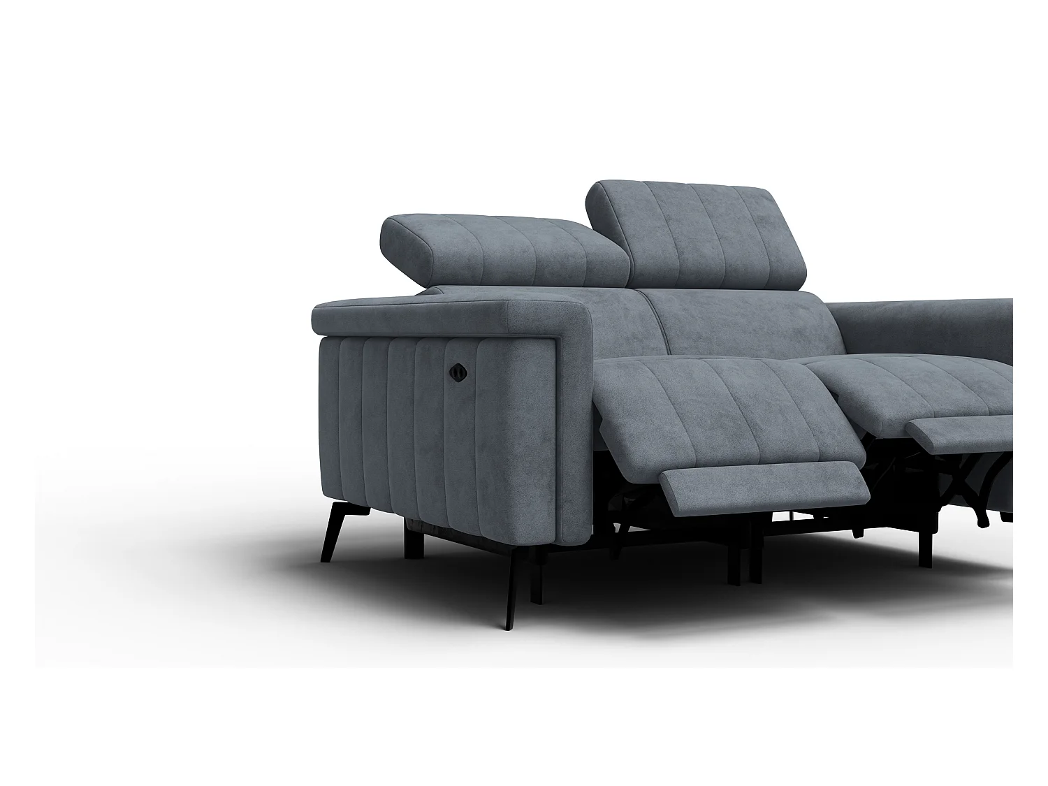 Canapé relax 2 places NORDEL, tissu gris foncé