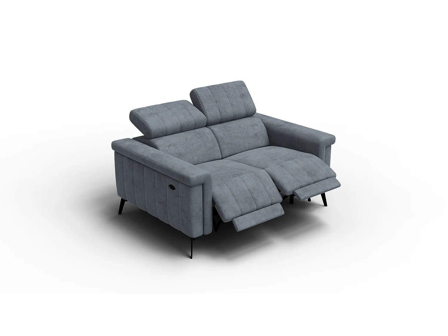 Canapé relax 2 places NORDEL, tissu gris foncé