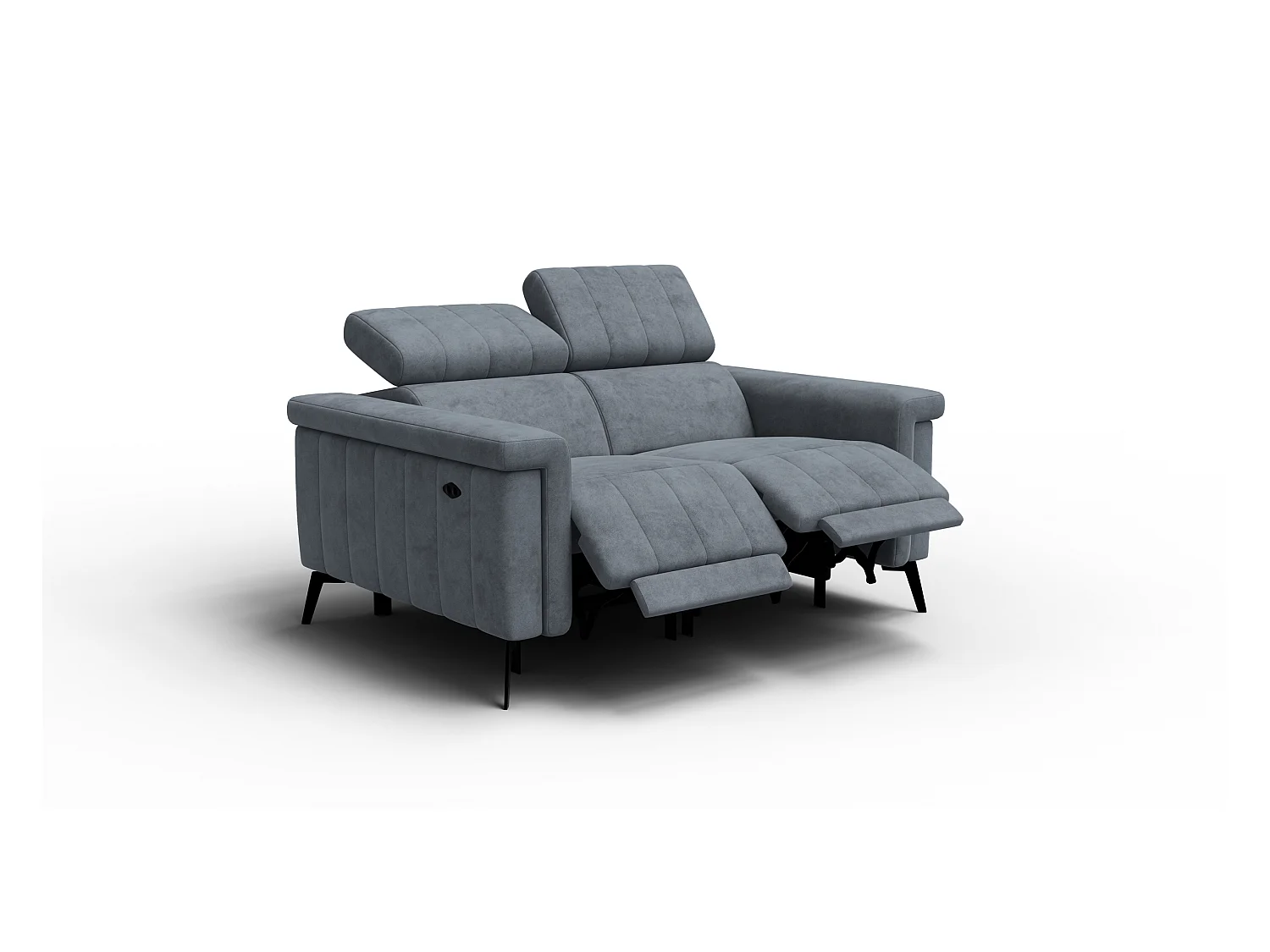 Canapé relax 2 places NORDEL, tissu gris foncé