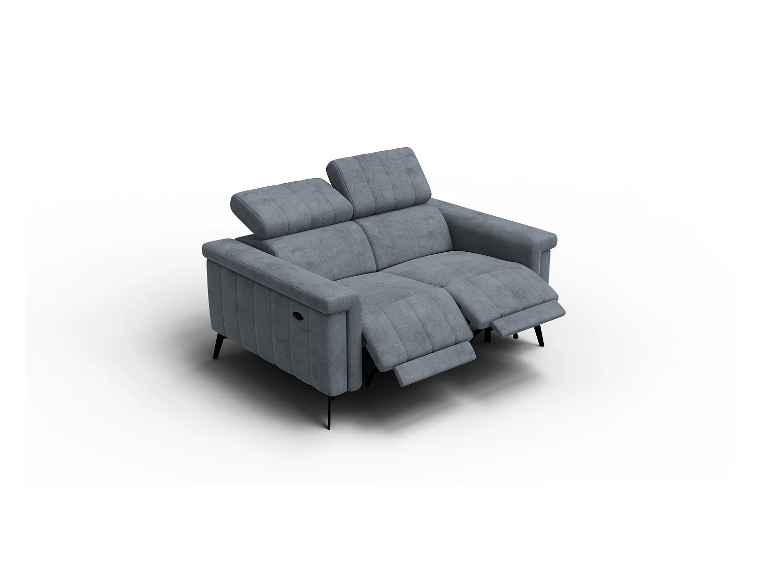 Canapé relax 2 places NORDEL, tissu gris foncé