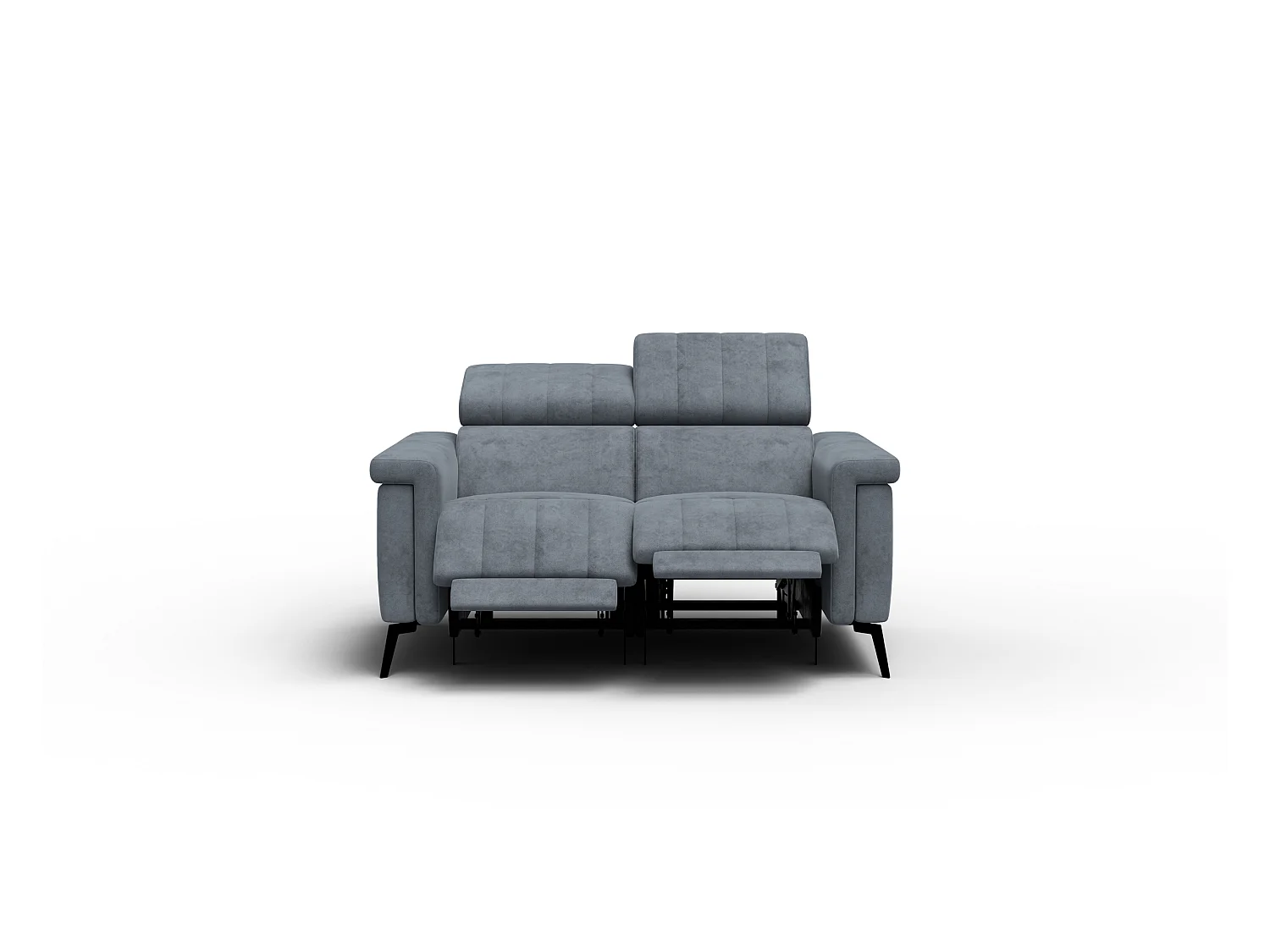 Canapé relax 2 places NORDEL, tissu gris foncé