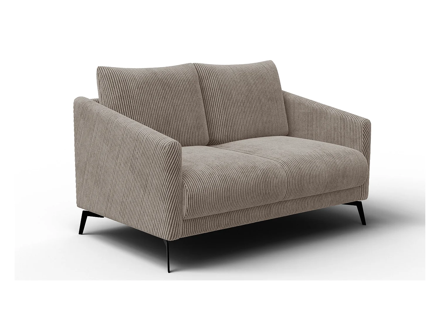 Canapé 2 places VILT, tissu taupe