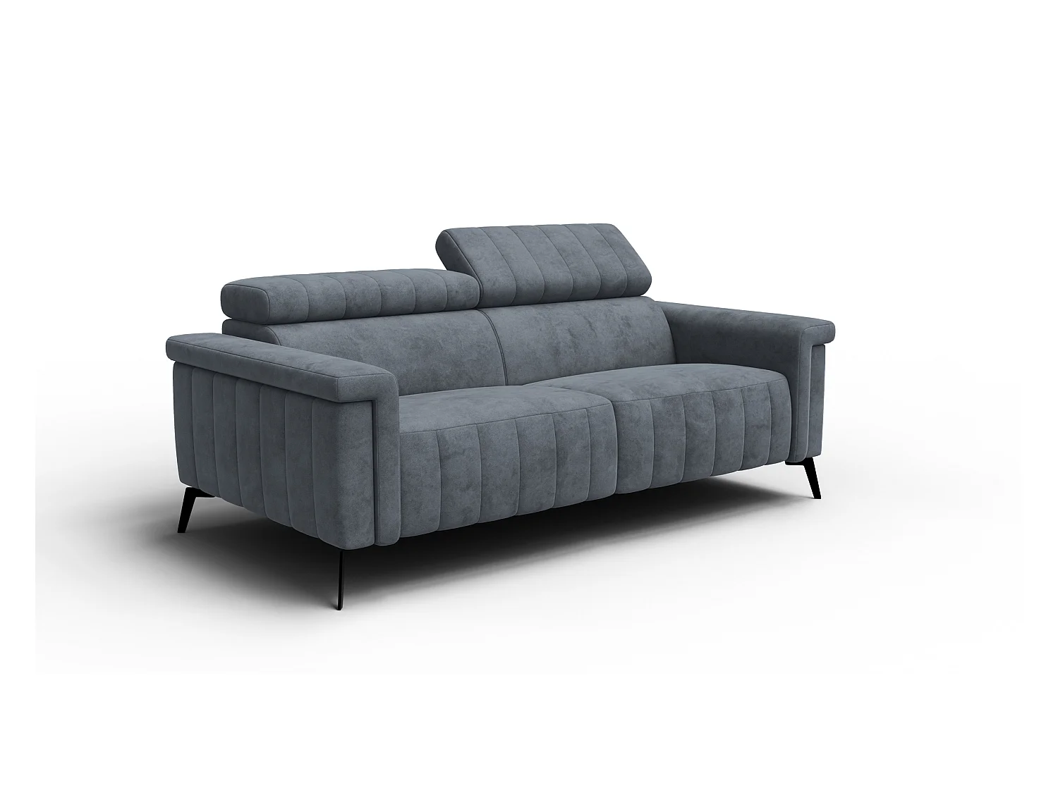 Canapé 3 places NORDEL, tissu gris foncé
