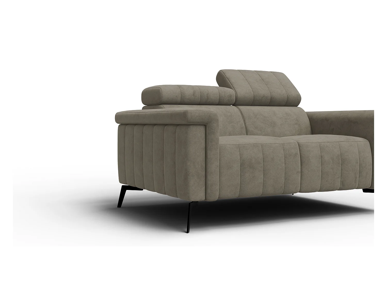 Canapé 2 places NORDEL, tissu beige foncé