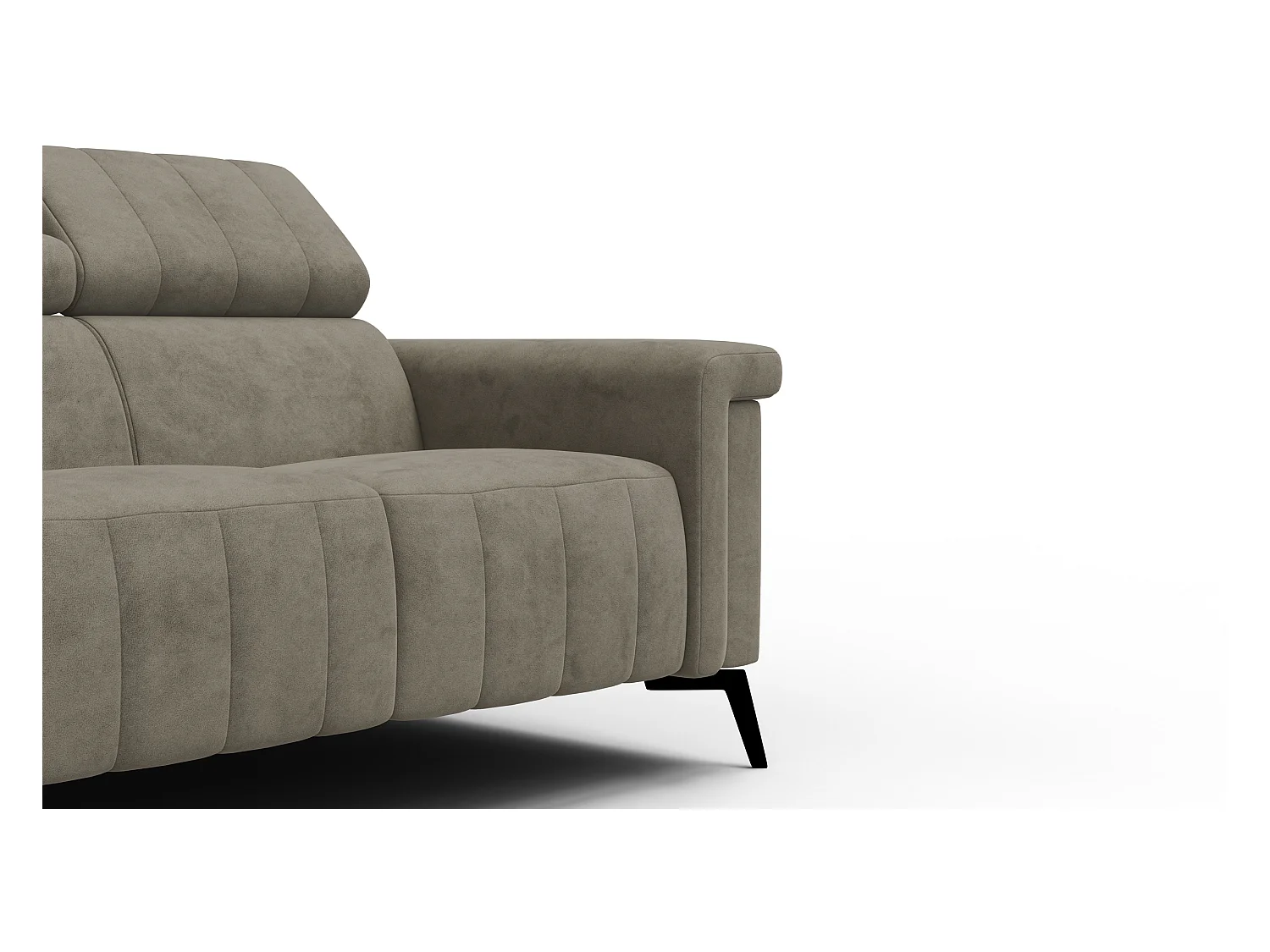 Canapé 2 places NORDEL, tissu beige foncé