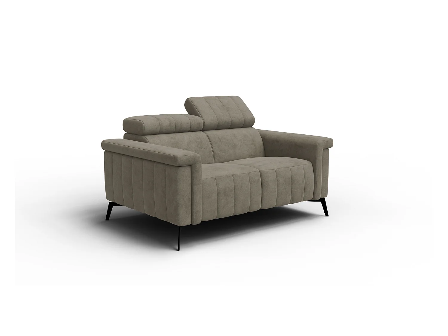 Canapé 2 places NORDEL, tissu beige foncé