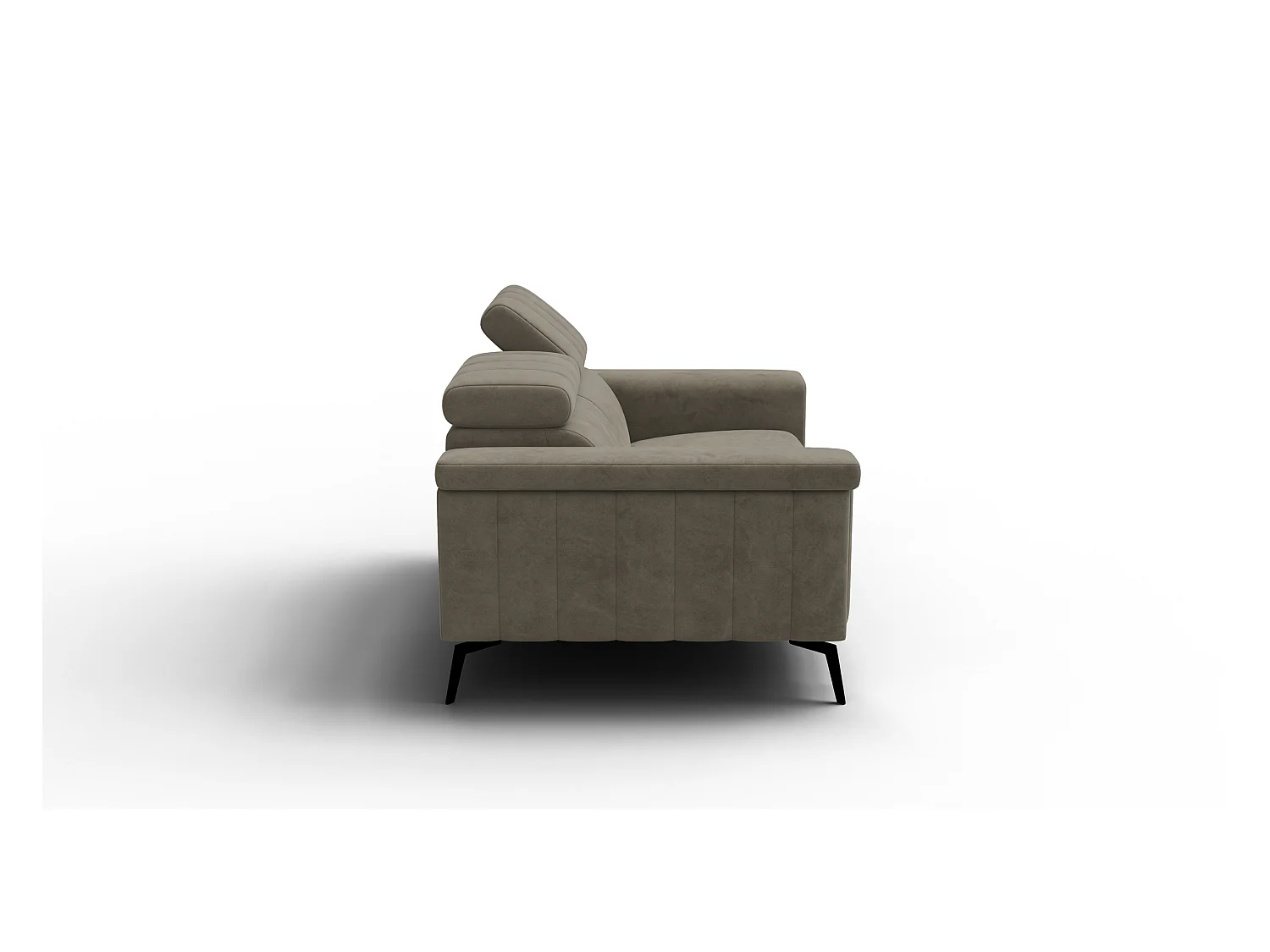 Canapé 2 places NORDEL, tissu beige foncé