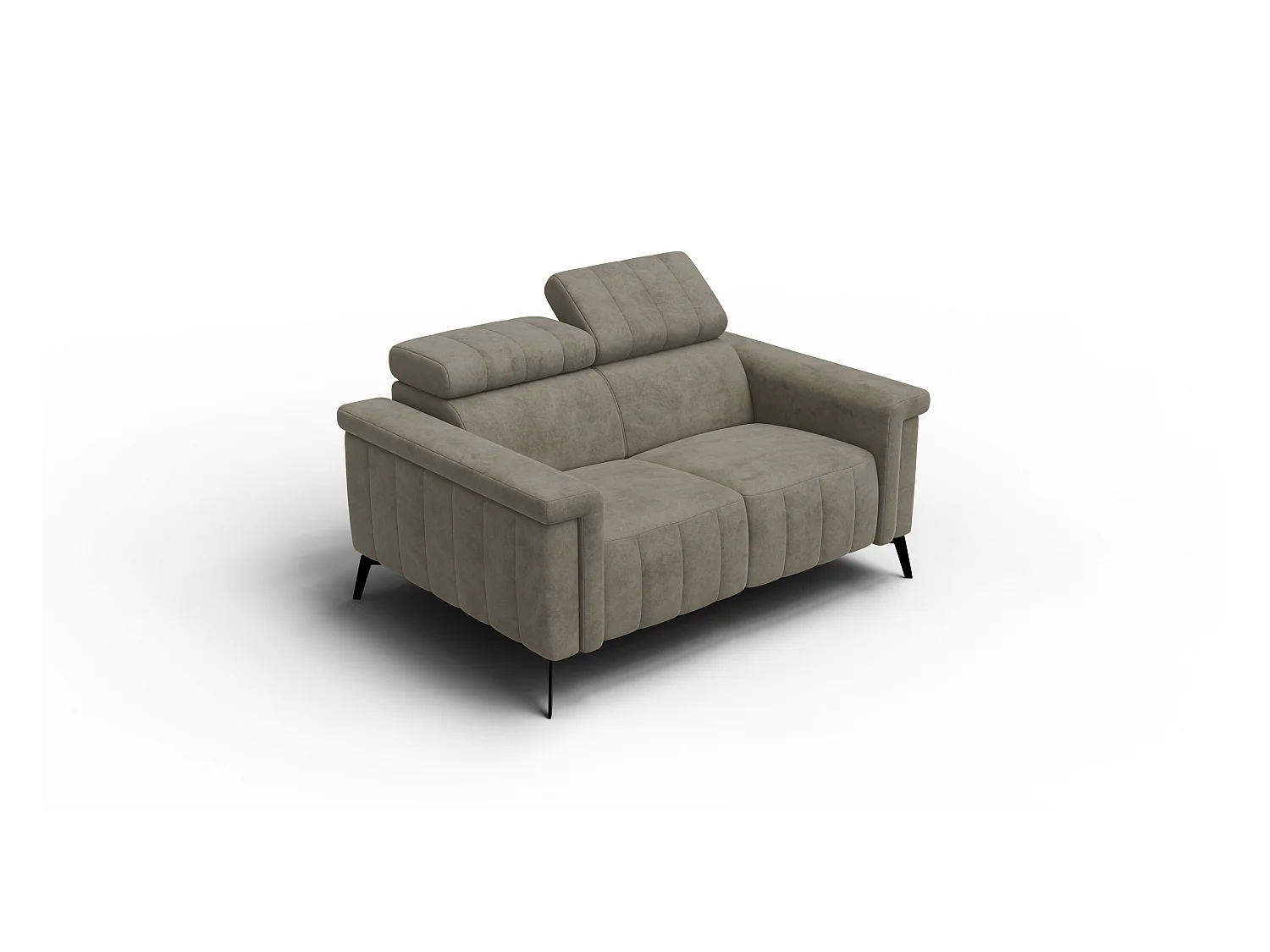 Canapé 2 places NORDEL, tissu beige foncé
