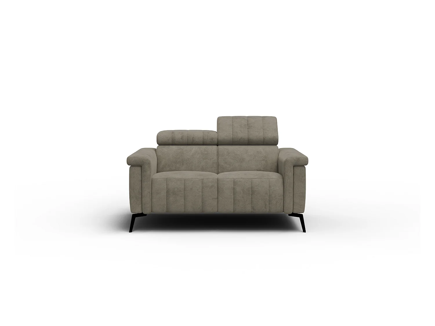 Canapé 2 places NORDEL, tissu beige foncé