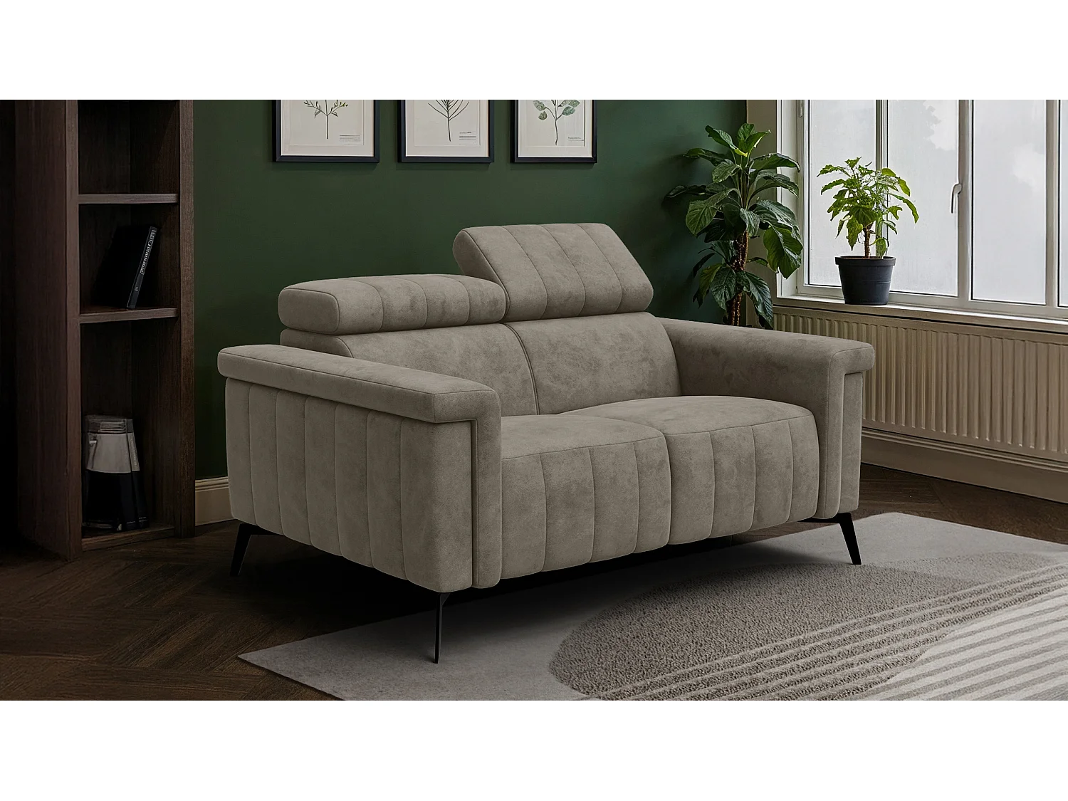 Sofa 2-Sitzer NORDEL, dunkles beige