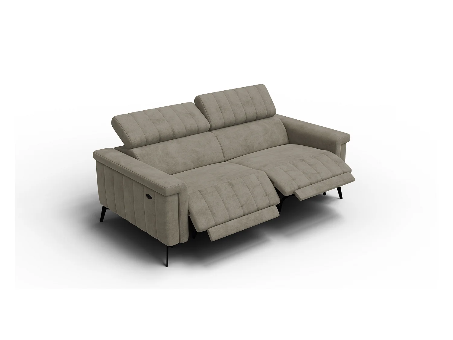 Canapé relax 3 places NORDEL, tissu beige foncé