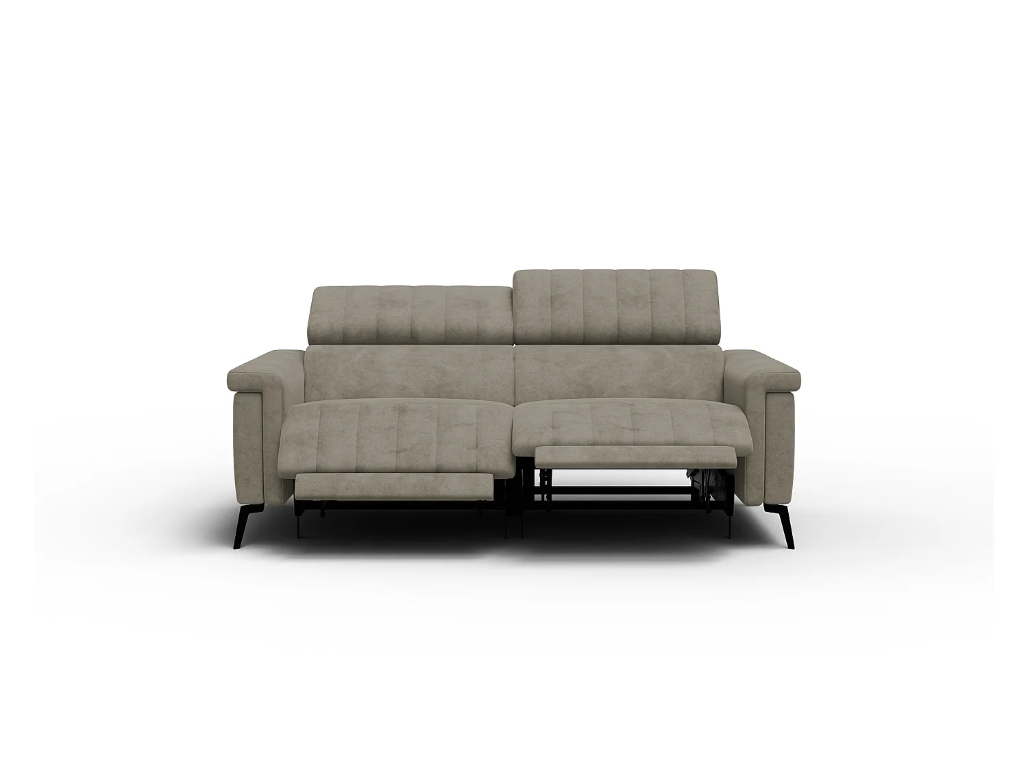 Canapé relax 3 places NORDEL, tissu beige foncé