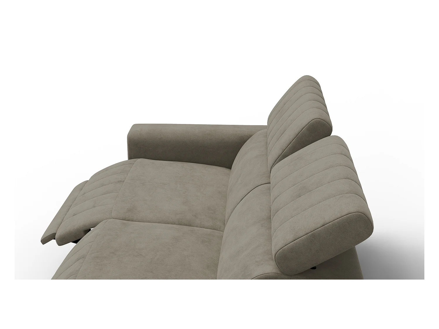 Canapé relax 3 places NORDEL, tissu beige foncé