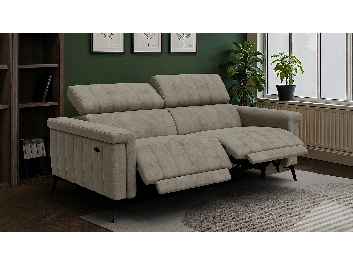 Relaxsofa 3-Sitzer NORDEL, dunkles beige