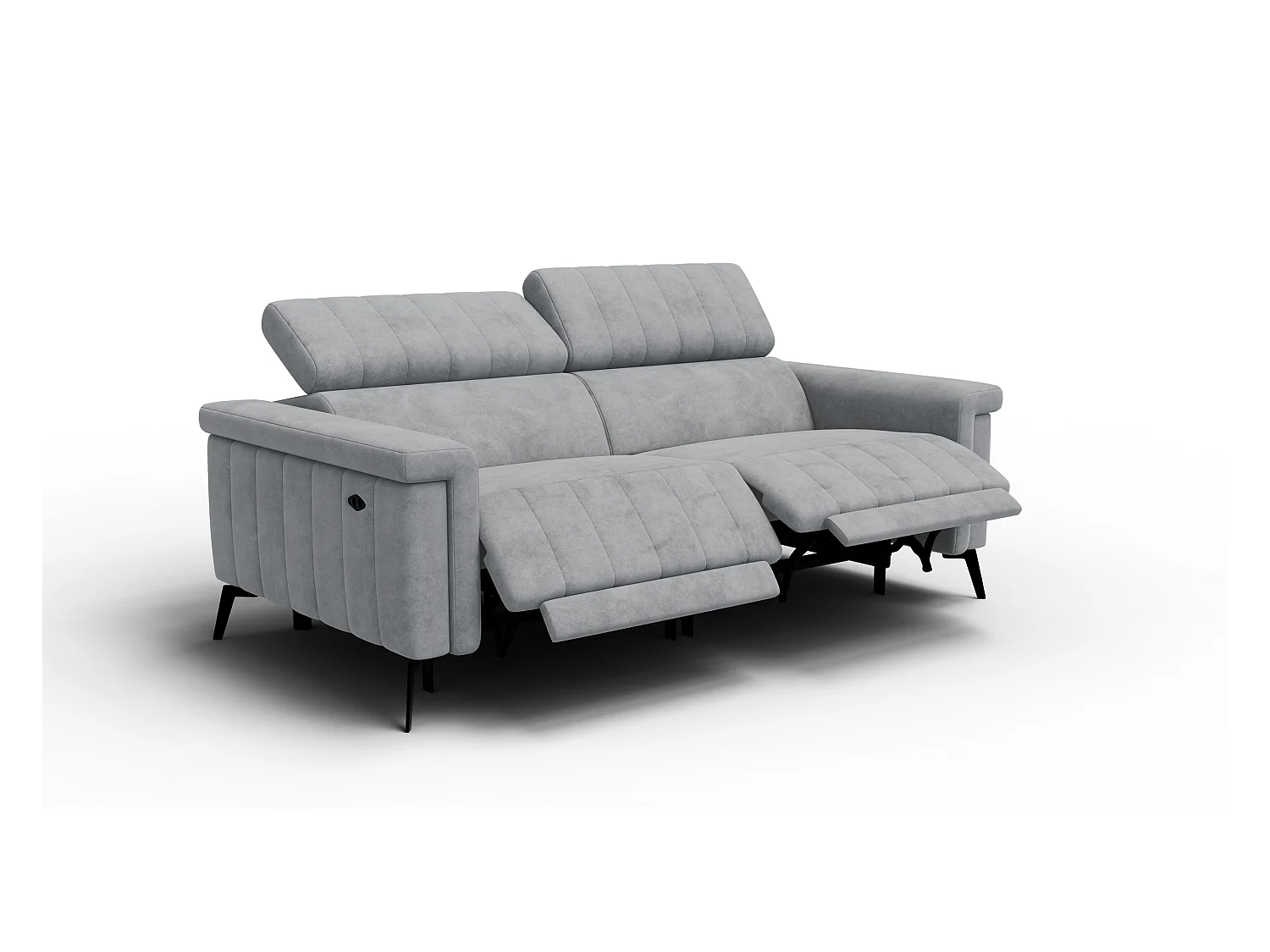 Canapé relax 3 places NORDEL, tissu gris