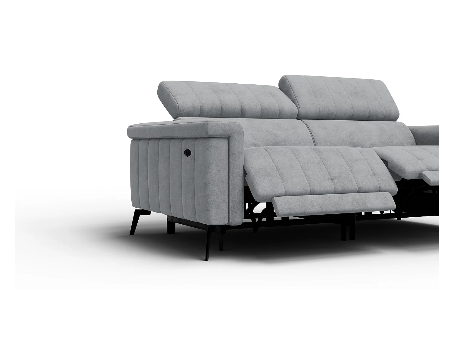 Canapé relax 3 places NORDEL, tissu gris