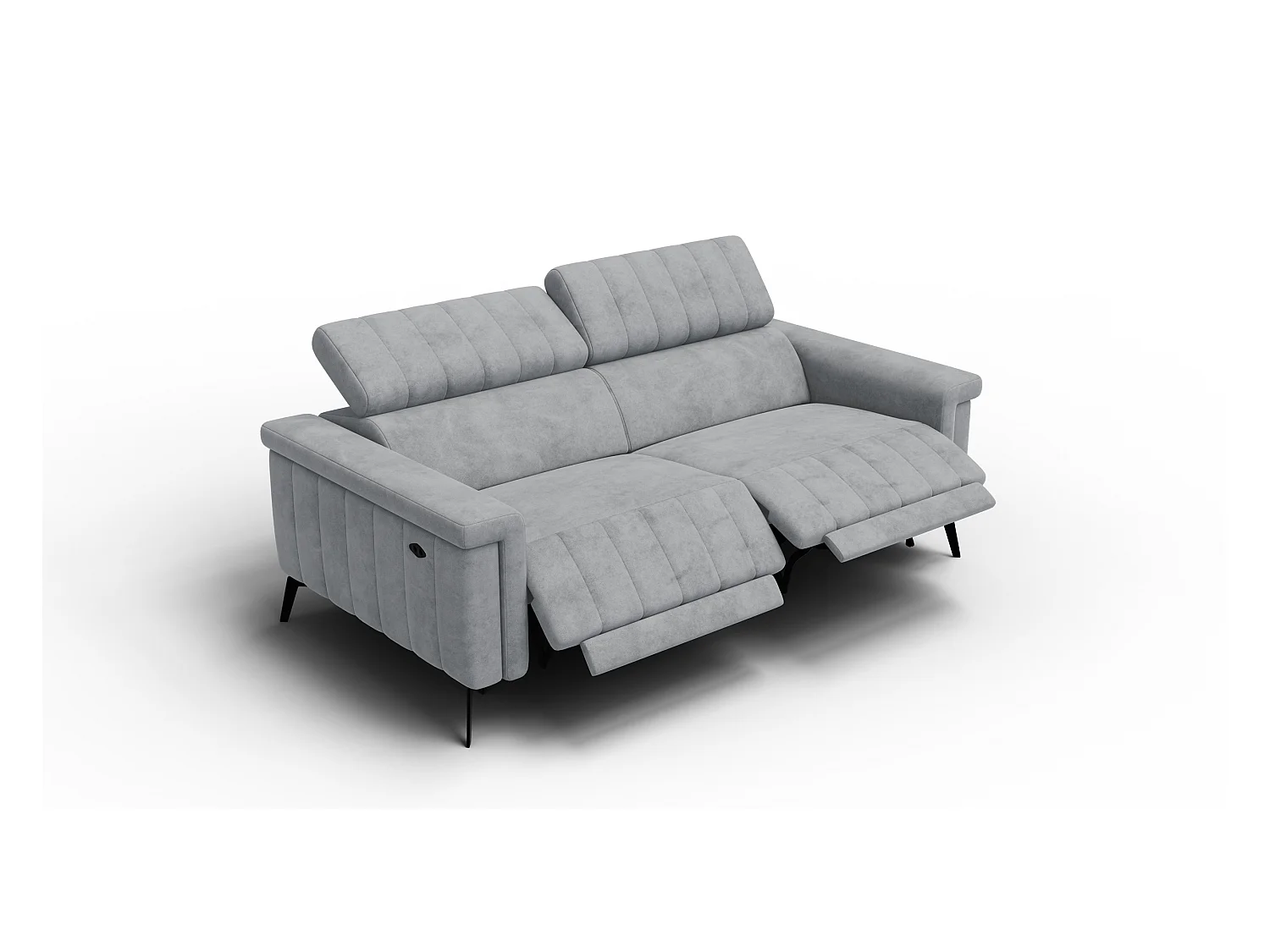 Canapé relax 3 places NORDEL, tissu gris