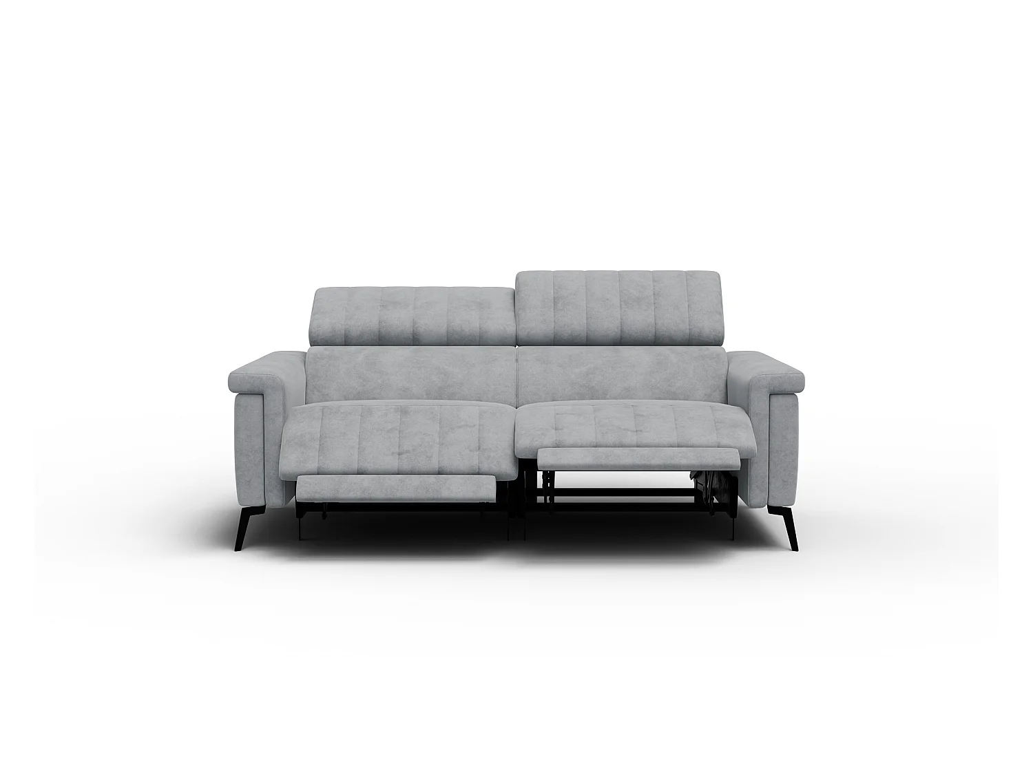 Canapé relax 3 places NORDEL, tissu gris