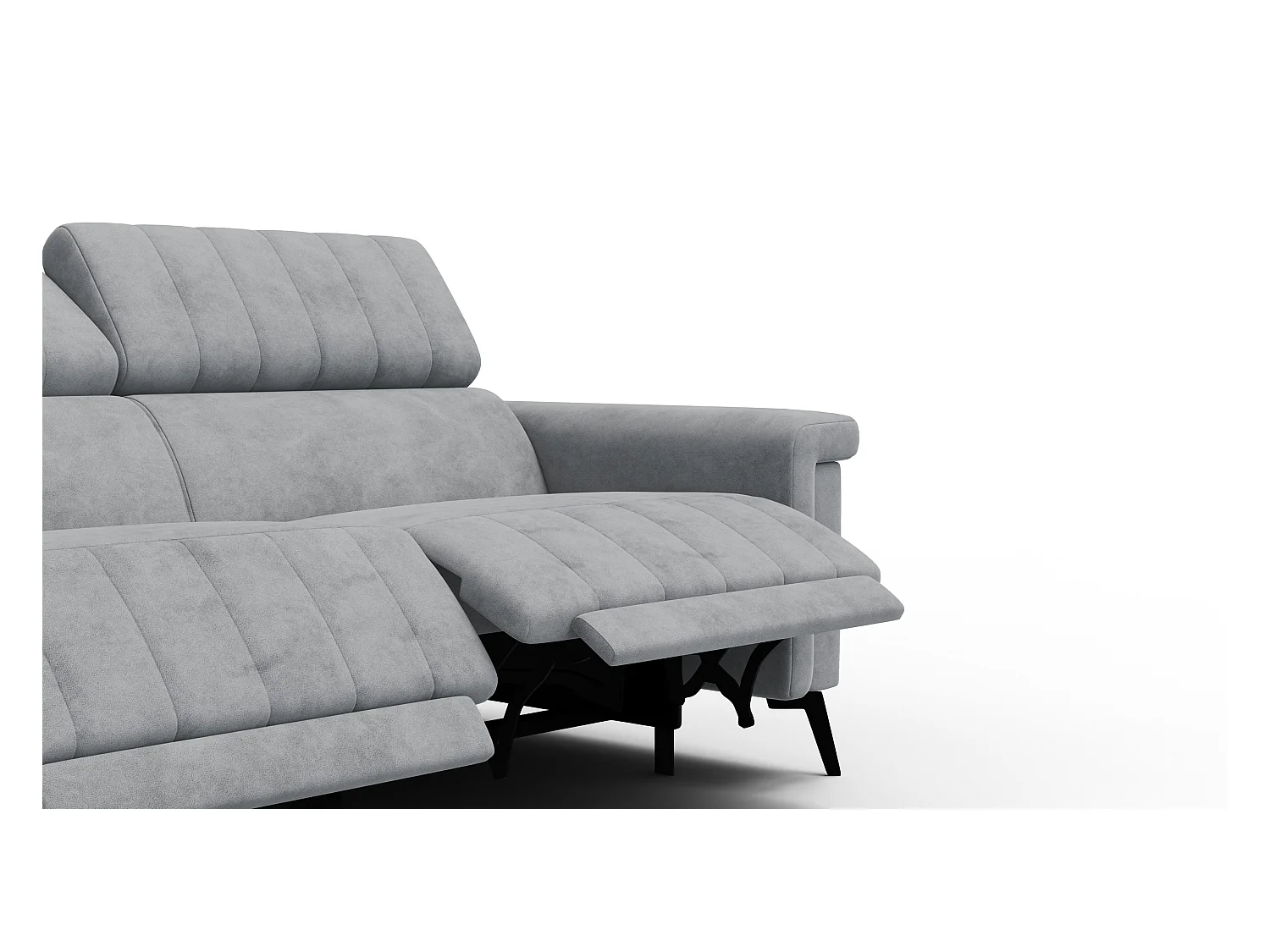 Canapé relax 3 places NORDEL, tissu gris