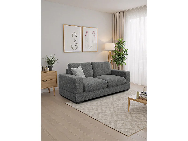 Canapé 3 places OTTO, tissu anthracite