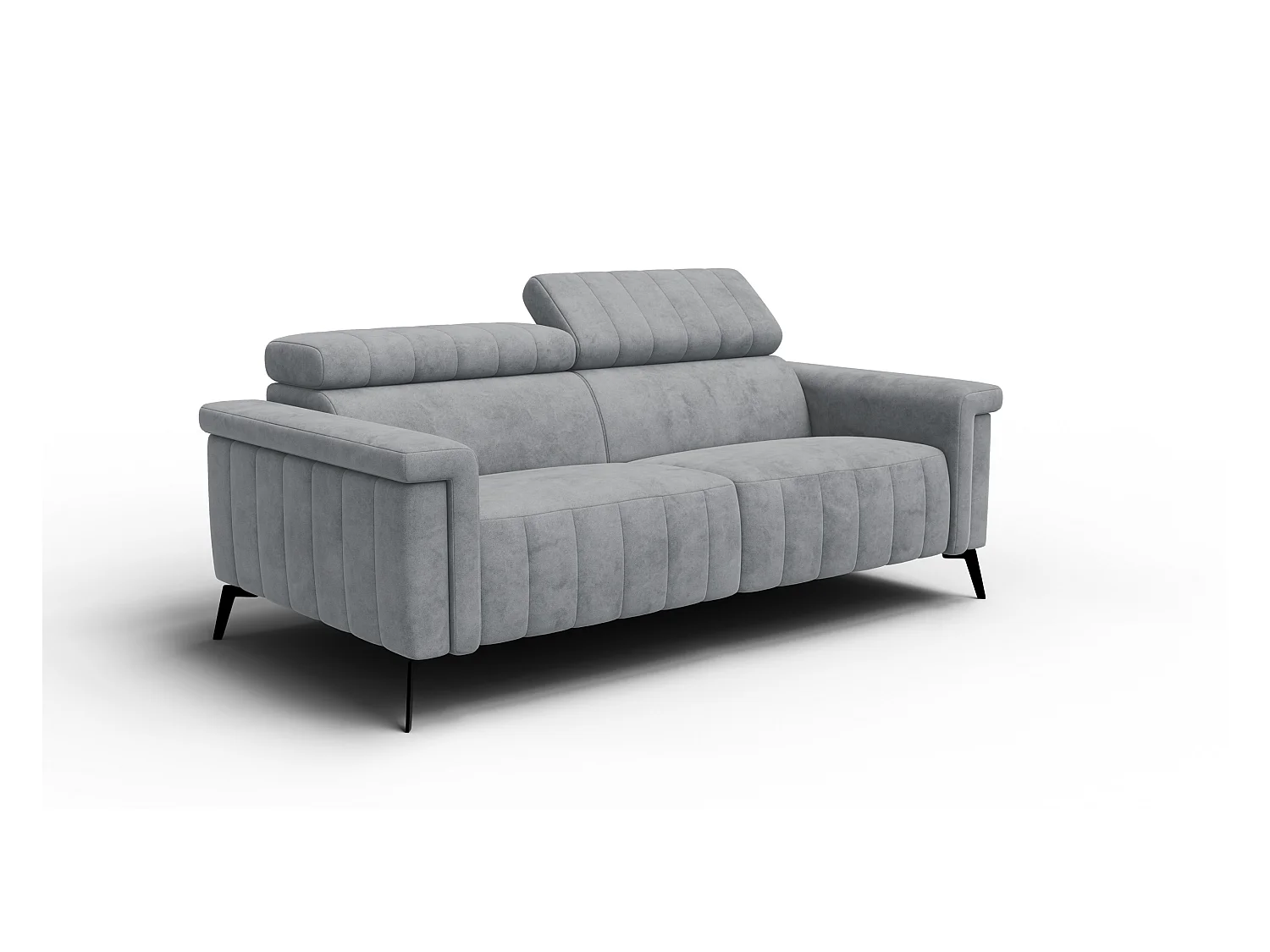 Canapé 3 places NORDEL, tissu gris