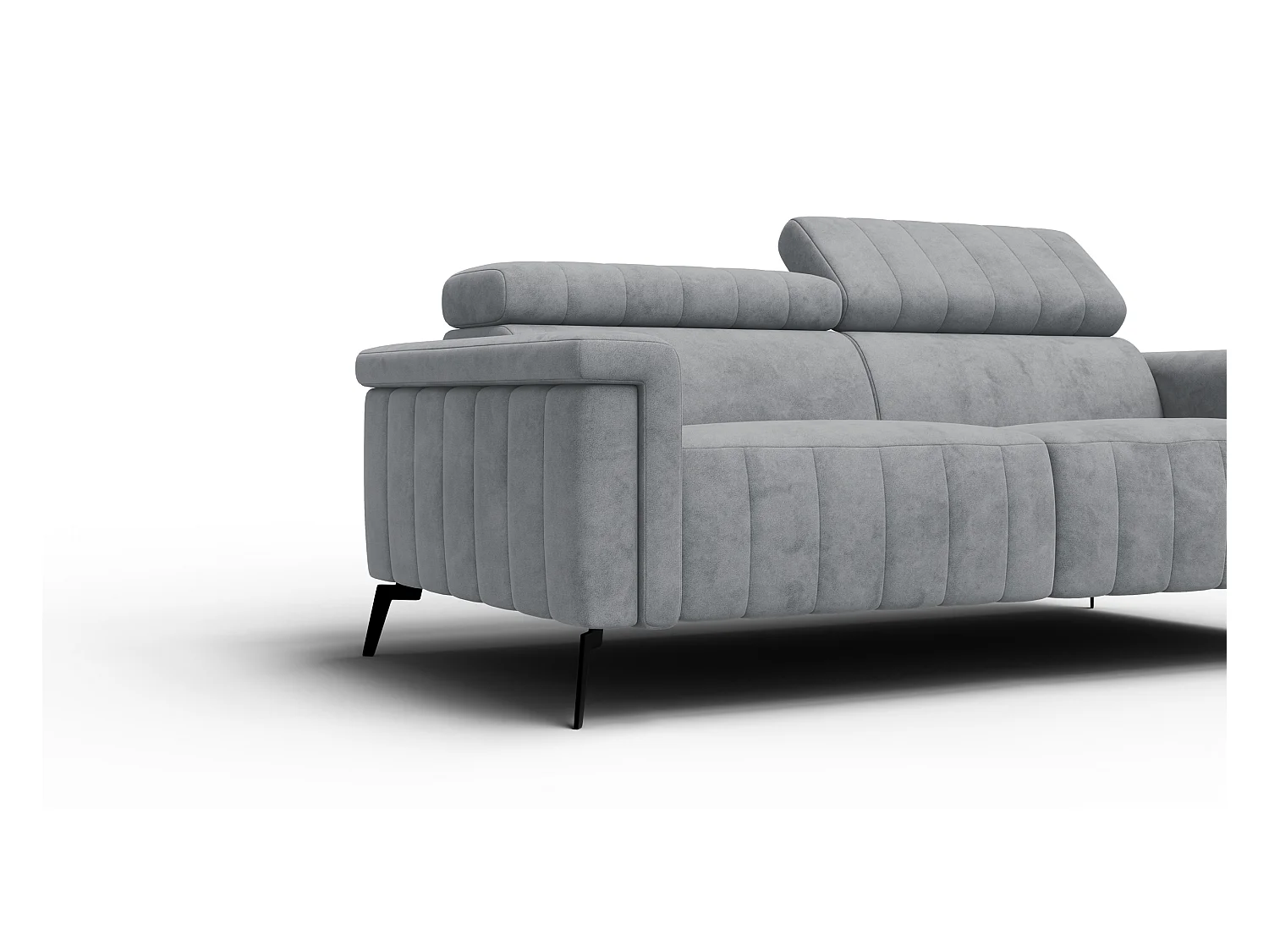 Canapé 3 places NORDEL, tissu gris