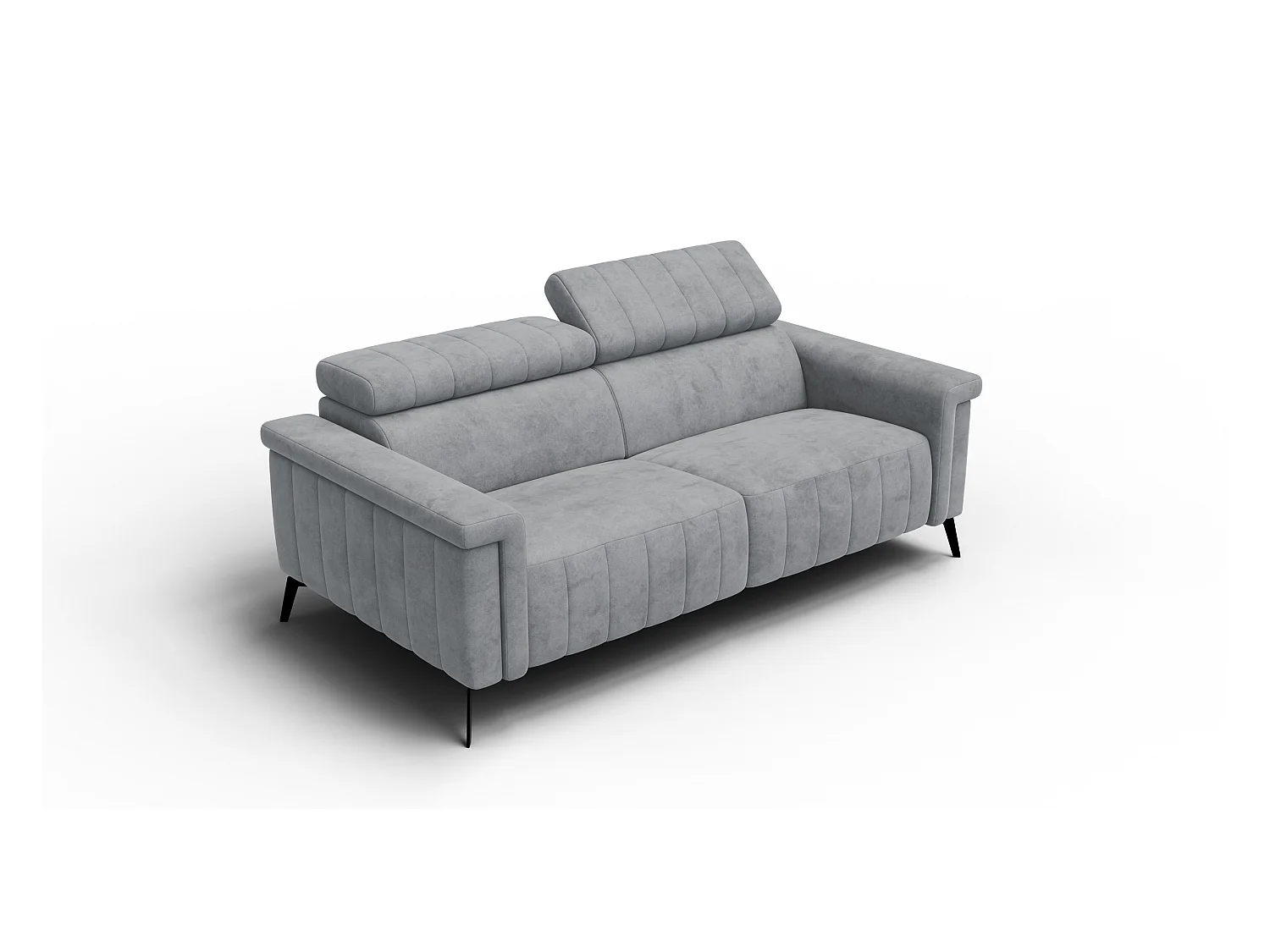 Canapé 3 places NORDEL, tissu gris