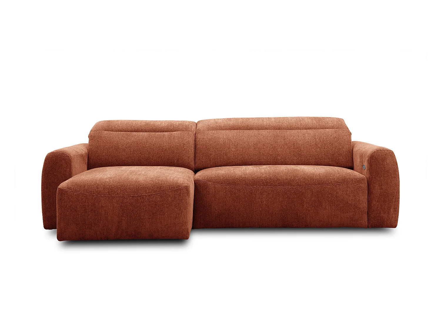 Canapé d'angle 4 places NERO, tissu orange