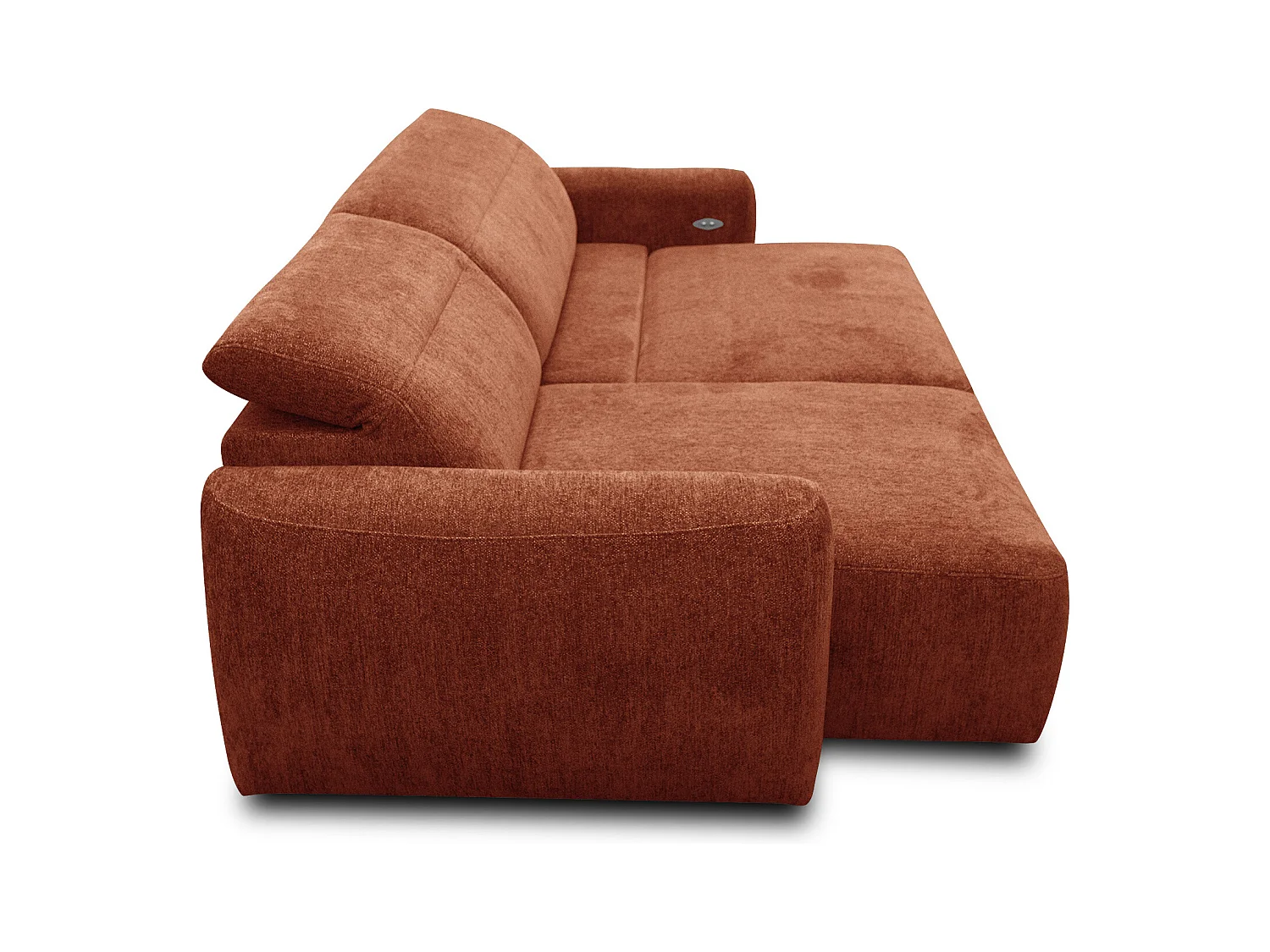 Canapé d'angle 4 places NERO, tissu orange