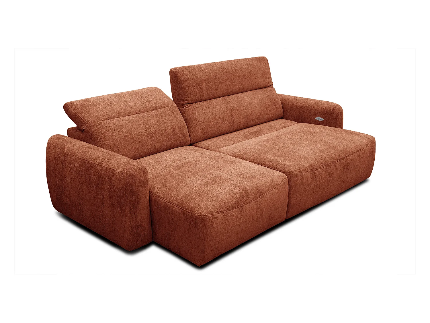 Canapé d'angle 4 places NERO, tissu orange