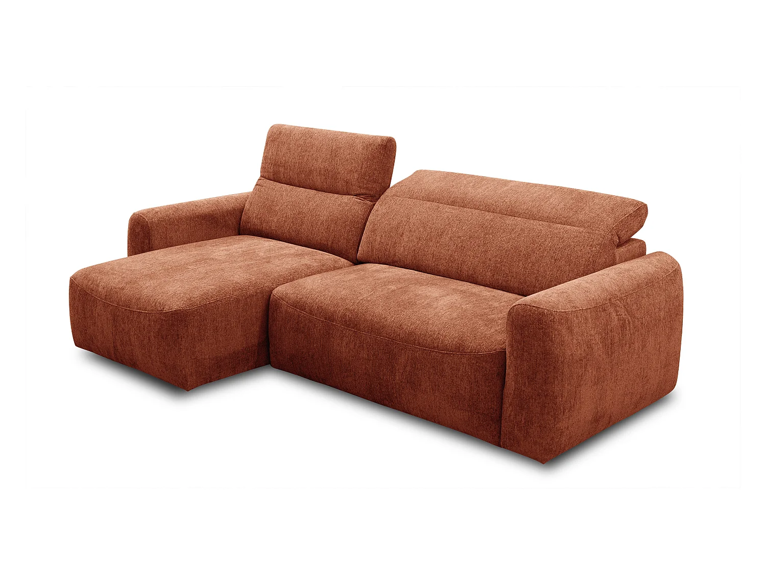 Canapé d'angle 4 places NERO, tissu orange
