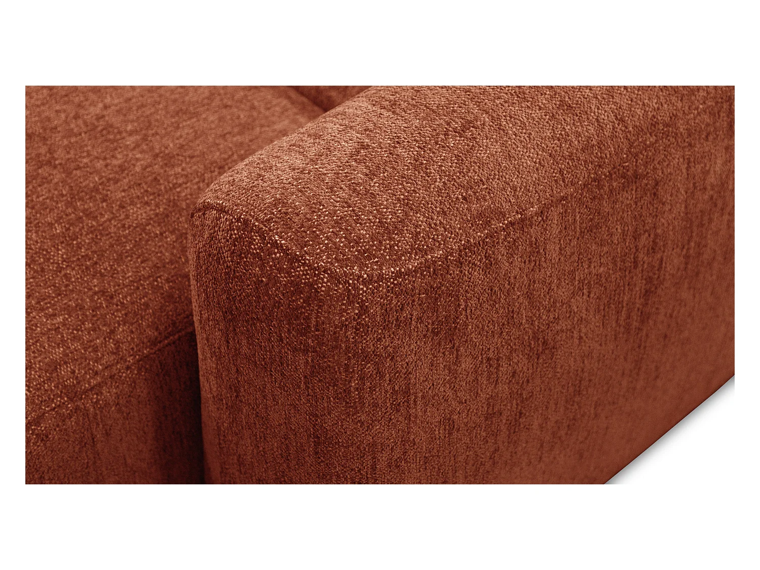 Canapé d'angle 4 places NERO, tissu orange