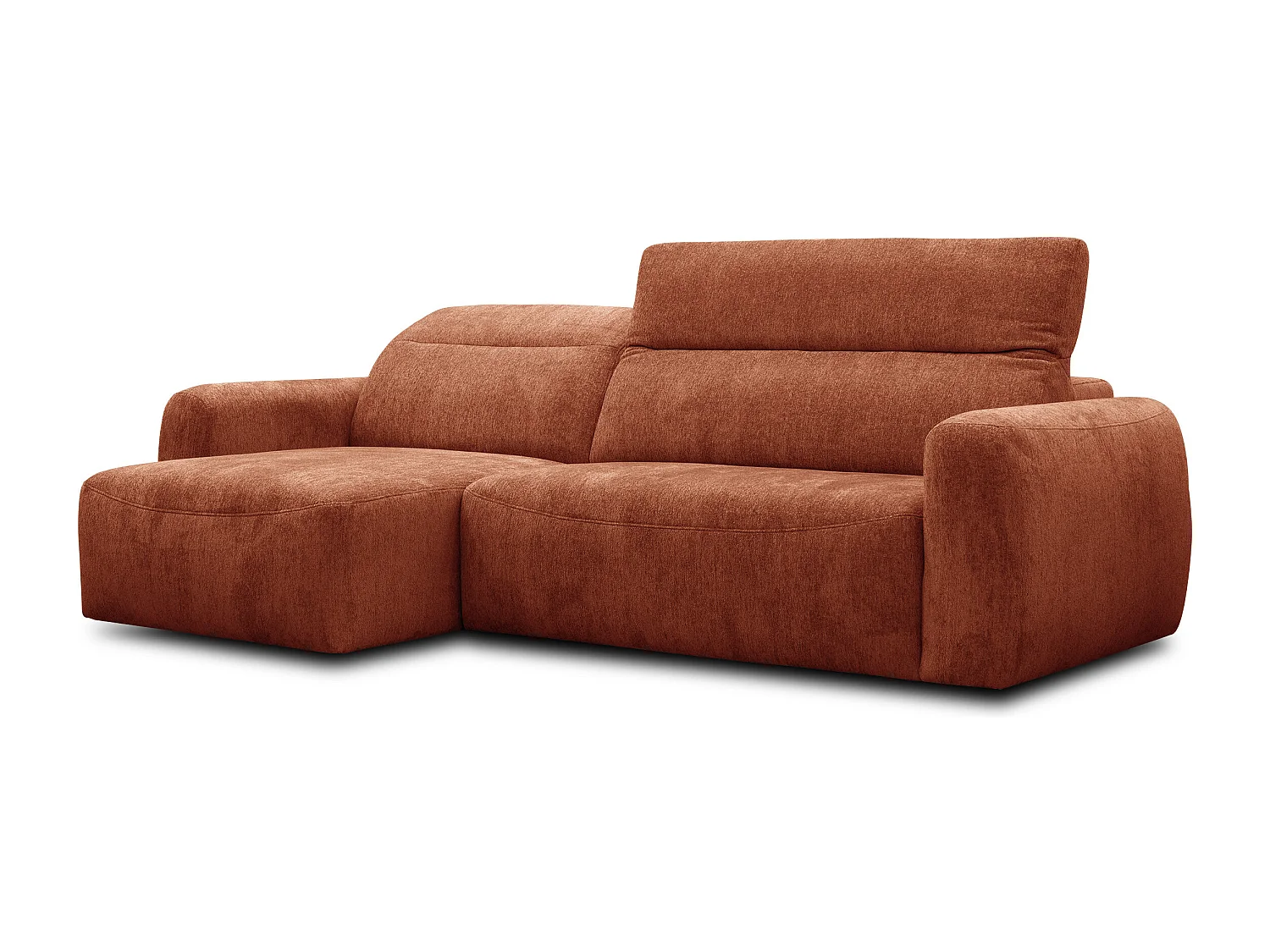 Ecksofa 4-Sitzer links NERO, orange