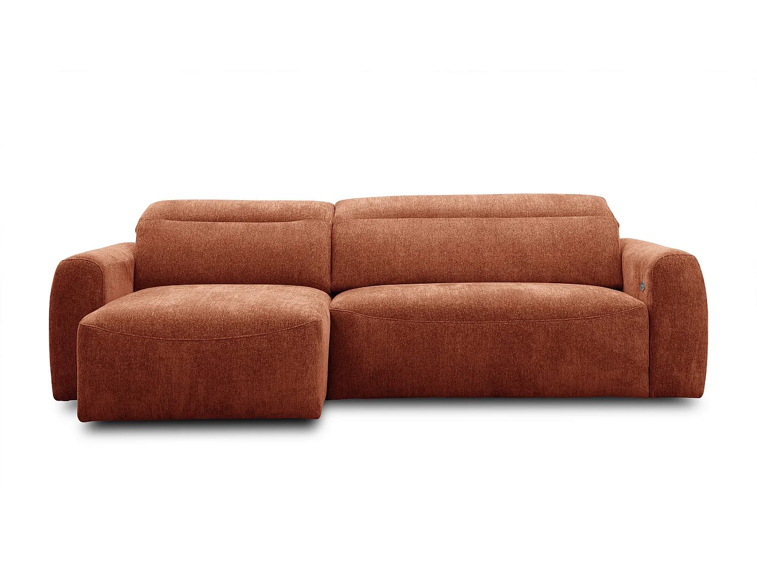 Ecksofa 4-Sitzer links NERO, orange