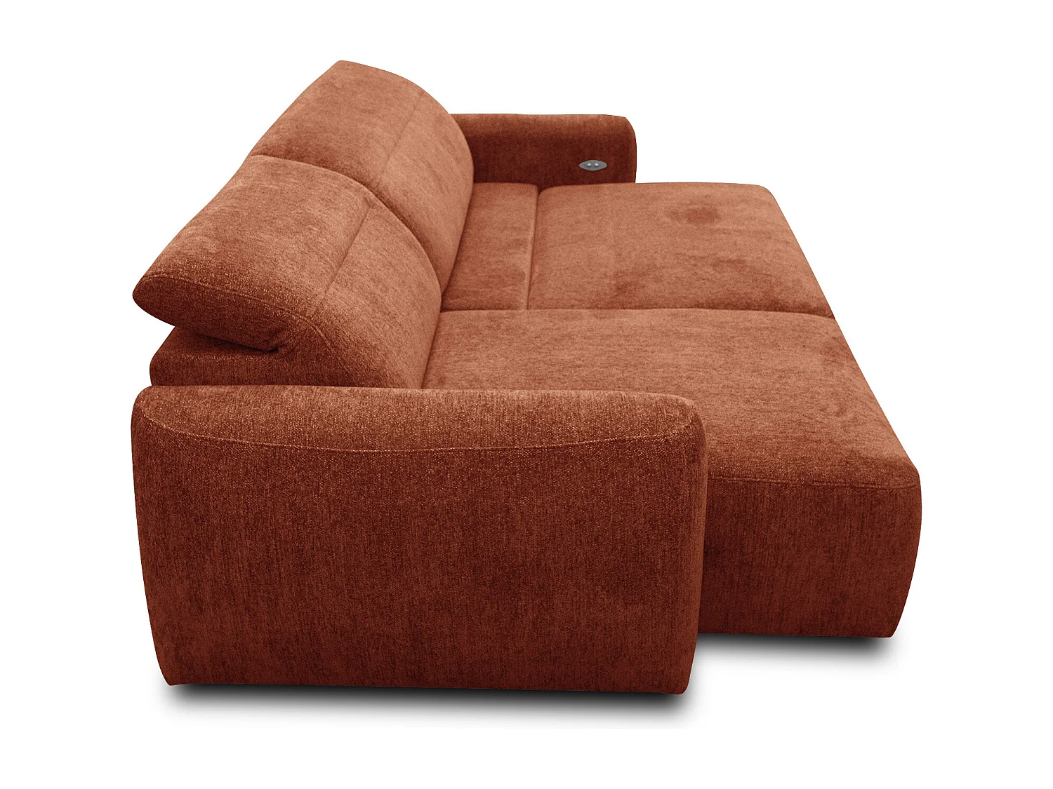 Ecksofa 4-Sitzer links NERO, orange