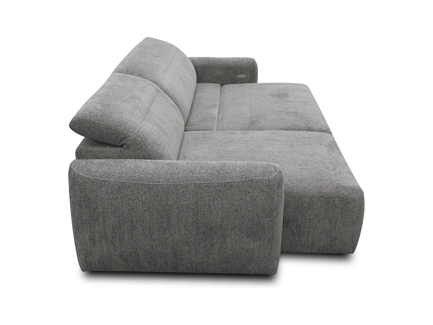 Canapé d'angle 4 places NERO, tissu gris