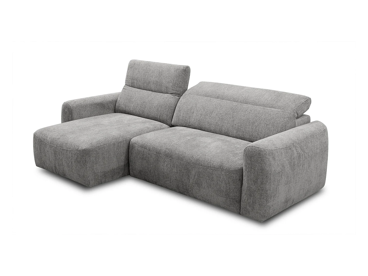 Canapé d'angle 4 places NERO, tissu gris