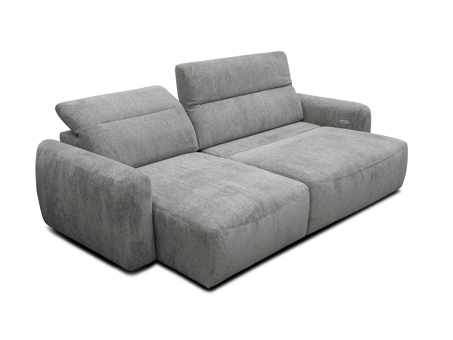 Ecksofa 4-Sitzer links NERO, platingrau