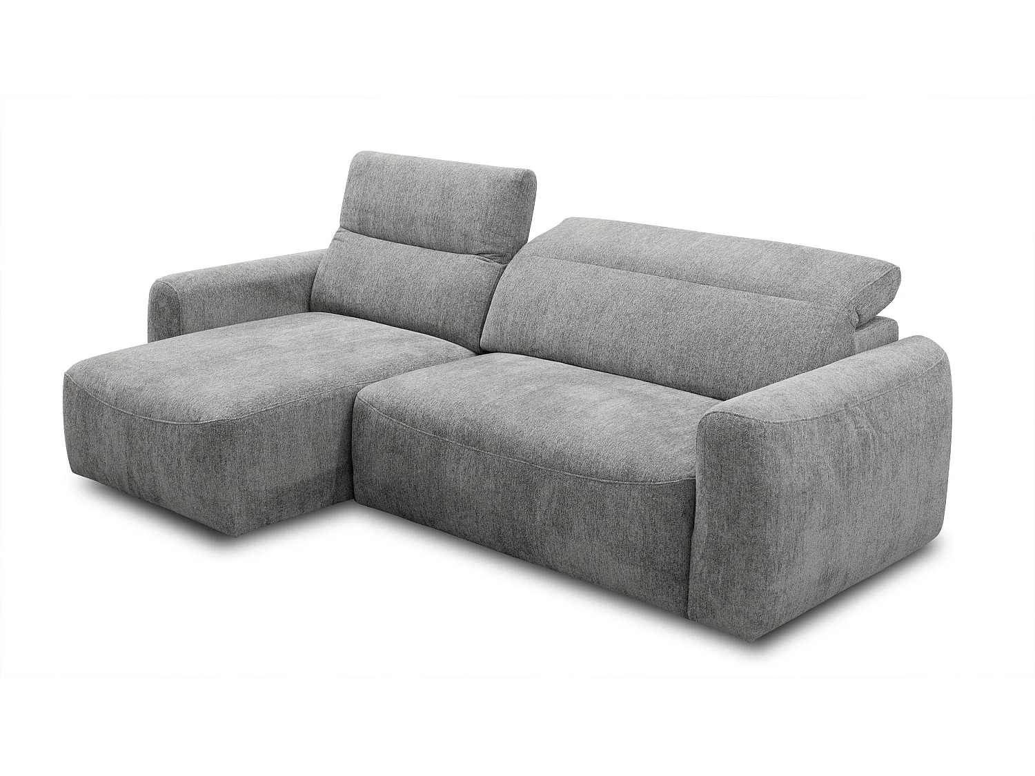 Ecksofa 4-Sitzer links NERO, platingrau