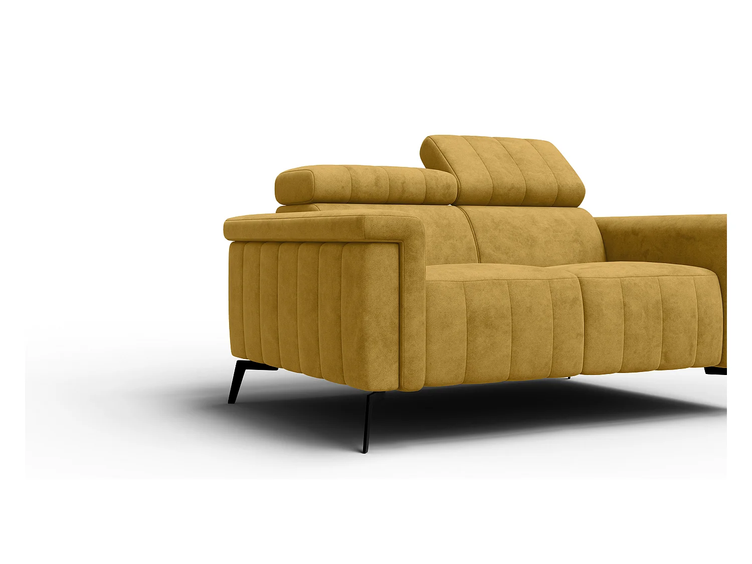 Canapé 2 places NORDEL, tissu moutarde