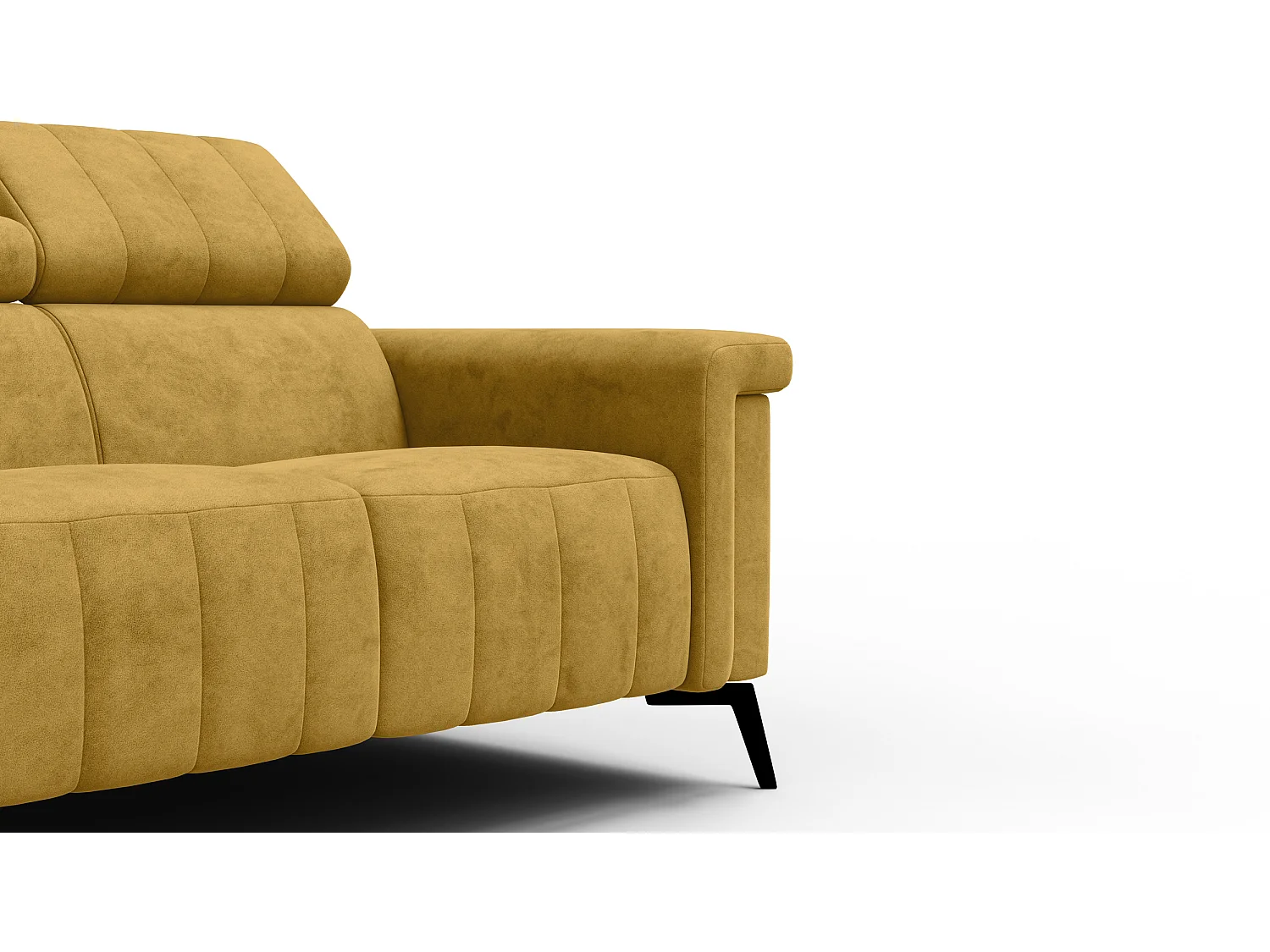 Canapé 2 places NORDEL, tissu moutarde