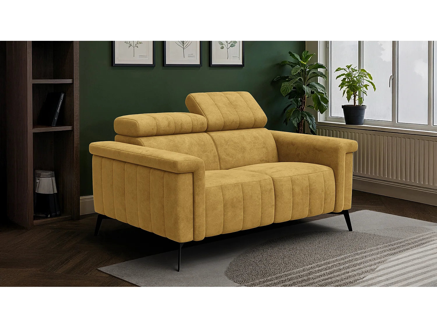 Sofa 2-Sitzer NORDEL, senfgelb