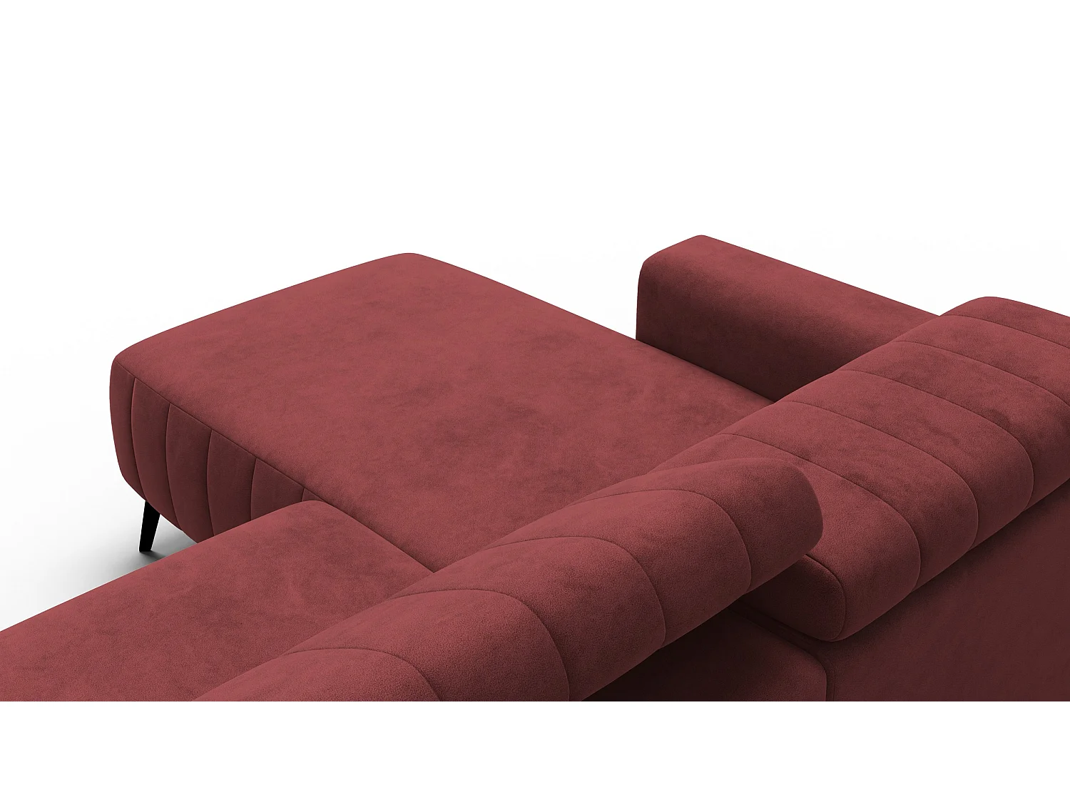 Canapé d'angle 4 places NORDEL, tissu bordeaux